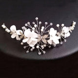 Western Wedding Bride Headdress Floral Rhinestone Hair Accessories