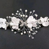 Western Wedding Bride Headdress Floral Rhinestone Hair Accessories
