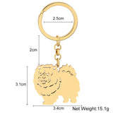 Weveni Stainless Steel Gold-plated Smile Chow Dogs Keychain