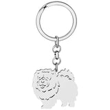 Weveni Stainless Steel Gold-plated Smile Chow Dogs Keychain