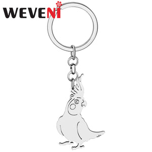 Weveni Cockatiel Parrot Keychains Key Ring Birds Key Chains For Friends