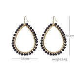 Wgoud Glass Bead Teardrop Earrings for Women