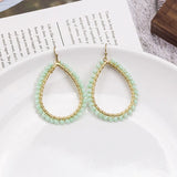 Wgoud Glass Bead Teardrop Earrings for Women