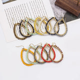 Wgoud Glass Bead Teardrop Earrings for Women