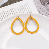 Wgoud Glass Bead Teardrop Earrings for Women