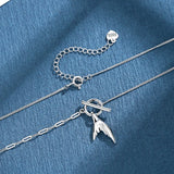 Silver Whale Tail Necklace Mermaid Fine Jewelry for Woman