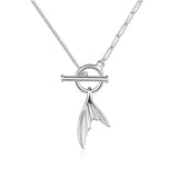 Silver Whale Tail Necklace Mermaid Fine Jewelry for Woman