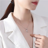 Silver Whale Tail Necklace Mermaid Fine Jewelry for Woman