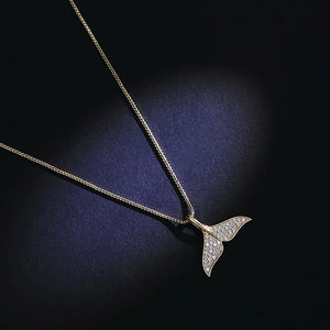 Whale Tail Pendant Boho Necklace Women Silver Necklaces