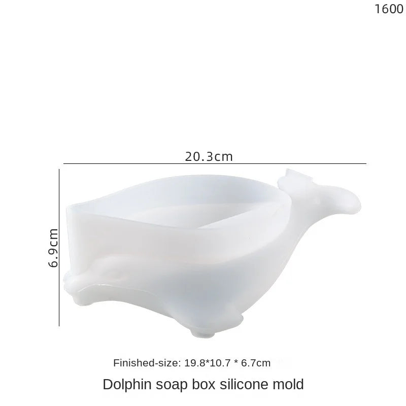 Whale Silicone Mould Epoxy Resin Soap Box for Toilet Drainage