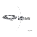 Men's Stainless Steel Double Link Wheat Chain Bracelet 21.5cm/23cm