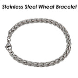 Stainless Steel Wheat Chain Bracelet 3mm 5mm