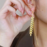 Light Wheat Tassel Women's Earrings for Spring Tempting Ear