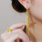 Light Wheat Tassel Women's Earrings for Spring Tempting Ear