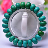Green Stone Wheel Beads Bracelet Evil Spirits Lucky for Women Men