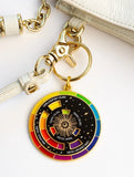 Wheel Keychain Black/ White Theory Artist Gift Keychains for