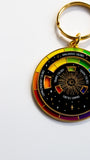 Wheel Keychain Black/ White Theory Artist Gift Keychains for