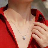 Moissanite Sterling Silver Necklace Women Wedding Pendant Mother's Gift