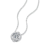 Moissanite Sterling Silver Necklace Women Wedding Pendant Mother's Gift