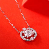 Moissanite Sterling Silver Necklace Women Wedding Pendant Mother's Gift