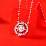 Moissanite Sterling Silver Necklace Women Wedding Pendant Mother's Gift