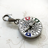 925 Sterling Silver Wheel of Fortune Dangle Charm Pendant