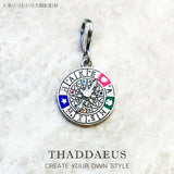 925 Sterling Silver Wheel of Fortune Dangle Charm Pendant