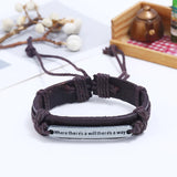 Zinc Alloy Good Blessing Bracelets For Women Men Leather Bangles