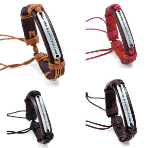 Zinc Alloy Good Blessing Bracelets For Women Men Leather Bangles