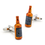 Whisky Cuff Links For Men Red Wine Bottle Brass Cufflinks