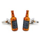 Whisky Cuff Links For Men Red Wine Bottle Brass Cufflinks