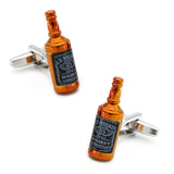 Whisky Cuff Links For Men Red Wine Bottle Brass Cufflinks