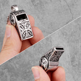 Vintage Whistle Necklace for Men Punk Style Stainless Steel Chain Jewelry Gift