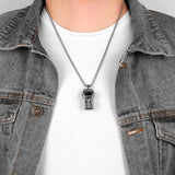 Vintage Whistle Necklace for Men Punk Style Stainless Steel Chain Jewelry Gift
