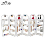 Plastic Earrings Studs Display Rack Folding Screen Earring Jewelry Display