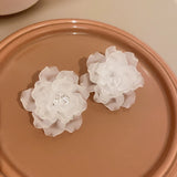 Acrylic Flower Crystal Stud Earring 925 Silver Needle Piercing Women Jewelry
