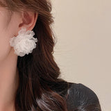 Acrylic Flower Crystal Stud Earring 925 Silver Needle Piercing Women Jewelry
