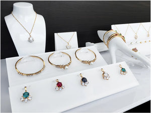 Acrylic Jewelry Display Necklace Stand Earring Holder Bracelet Organizer