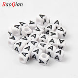 Acrylic Square A-Z Letter Beads DIY Bracelets Necklace Loose Beads 6/10mm