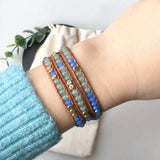 3-Layer Aventurine Quartz Beaded Wrap Bracelet for Women