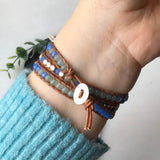 3-Layer Aventurine Quartz Beaded Wrap Bracelet for Women