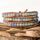3-Layer Aventurine Quartz Beaded Wrap Bracelet for Women
