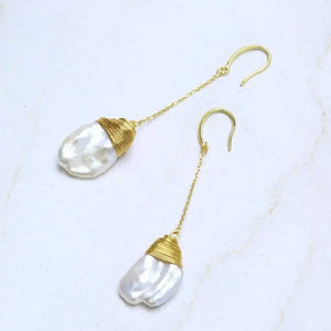 Baroque Freshwater Pearl Coin Pearl Earrings CARNIVAL Mother's Jewelry Holiday