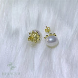 Baroque Pearl Earring 18k Ear Stud Jewelry Gift Dangle