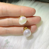Baroque Pearl Earring 18k Ear Stud Jewelry Gift Dangle