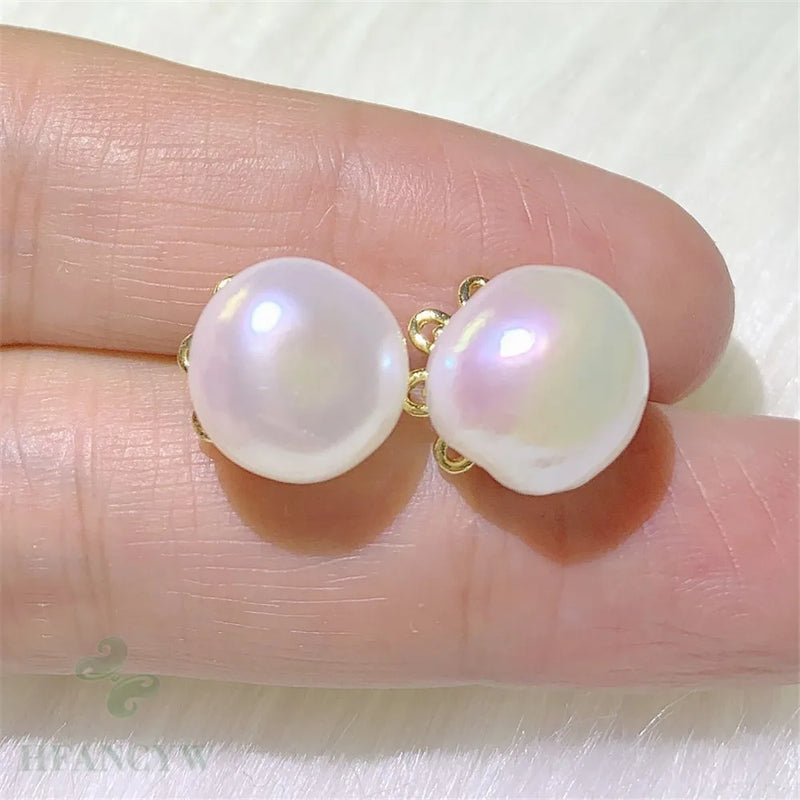 Baroque Pearl Earring 18k Ear Stud Jewelry Gift Dangle