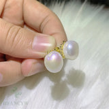 Baroque Pearl Earring 18k Ear Stud Jewelry Gift Dangle