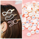 White/Beige AB Half Pearls ABS Flatback Pearls Clothing/Hair Clip DIY