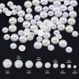White/Beige AB Half Pearls ABS Flatback Pearls Clothing/Hair Clip DIY