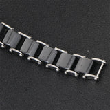 Ceramic Bracelet Stainless Steel Chain Link Style Men Women Jewelry